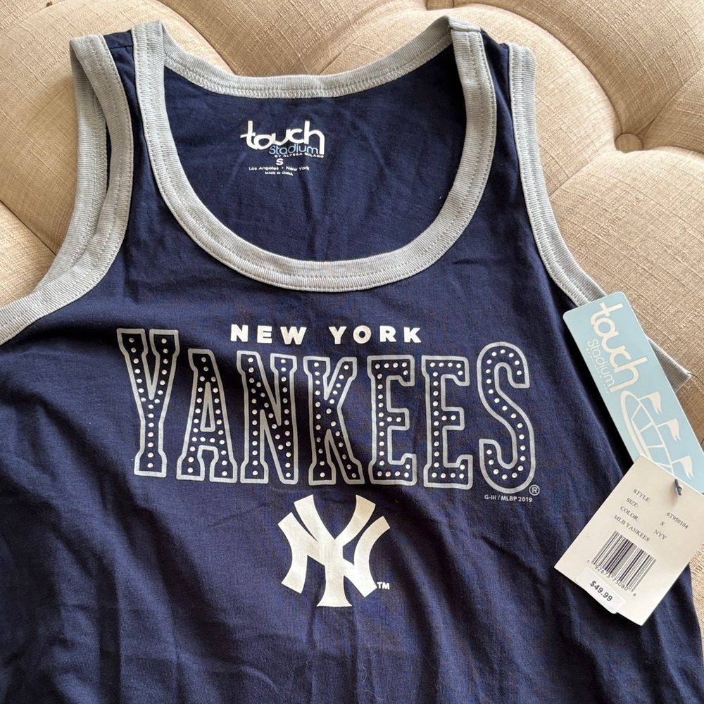 Touch by Alyssa Milano Yankees Navy and Gray Tank